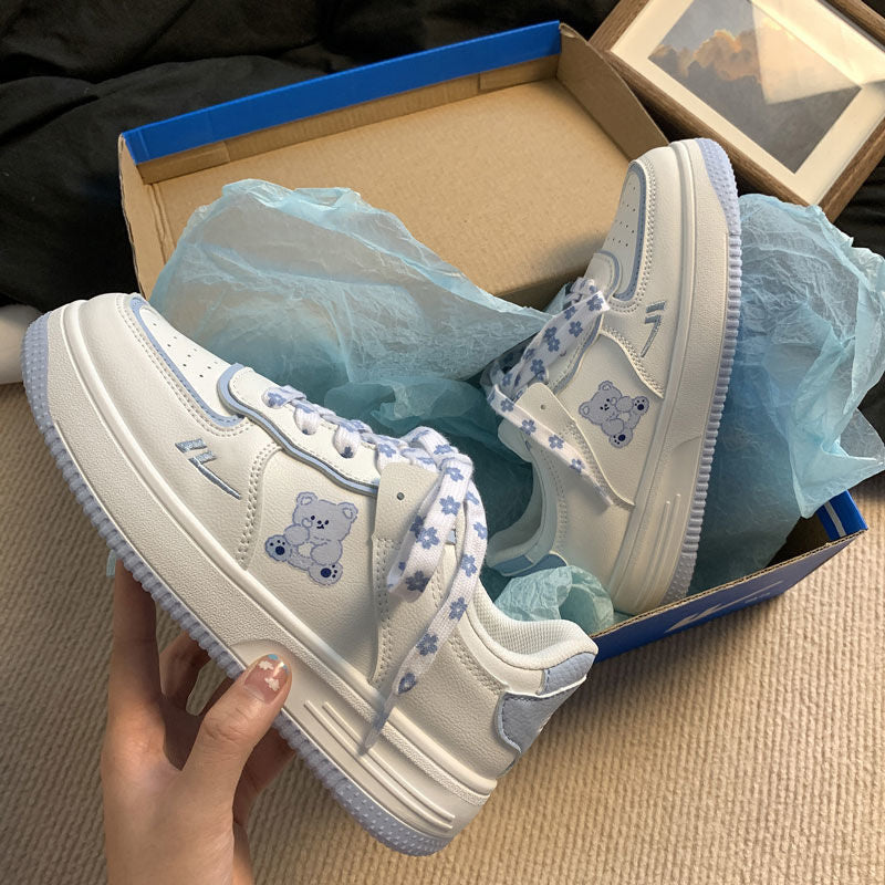 Kawaii Bear Flower Lace Tennis Shoes
